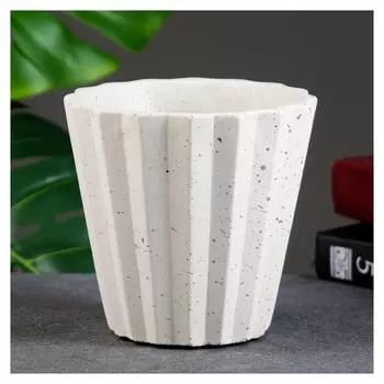 Кашпо керамическое кекс 13*13*13см, белое