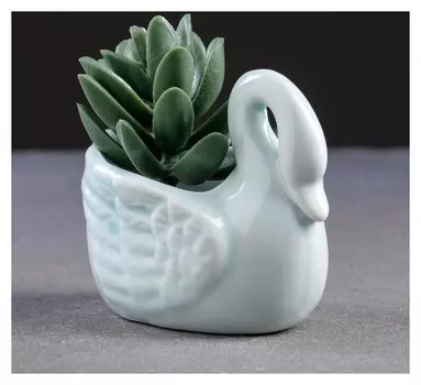 Кашпо керамическое "Лебеди" 9*5*7см