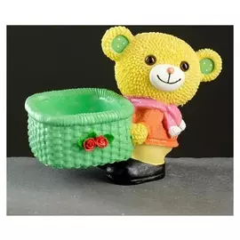 Кашпо керамическое "Медвежонок с корзиной" 20*12*16см