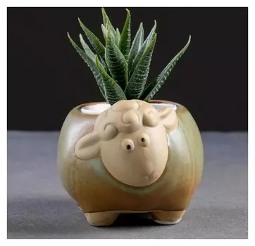 Кашпо керамическое "Овечка" 11*9*8см