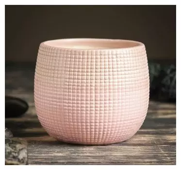 Кашпо керамическое розовое 10*10*10 см