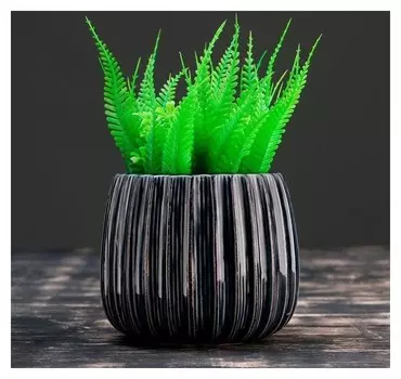 Кашпо керамическое сферическое синее 11*11,5см