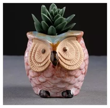 Кашпо керамическое "Совенок" 8*9*9см
