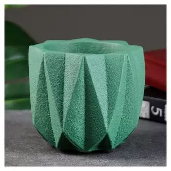 Кашпо керамическое треугольники 11*11*10см зеленое