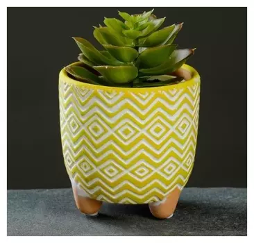 Кашпо керамическое Узоры, размер 9х8,5см