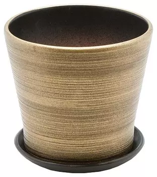 Кашпо керамическое вн-05-12 1л цвет бронзовый(Глянец)