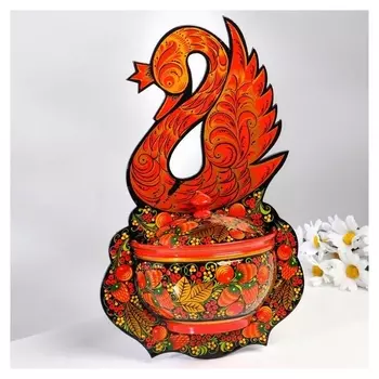 Кашпо "Лебедь", 34х38см, 300мл, хохлома