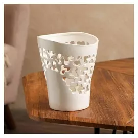 Кашпо "Орхидейница", резная, белая, керамика