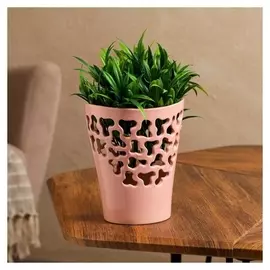 Кашпо "Орхидейница", резное, розовое, керамика, 17 см