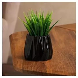 Кашпо "Оригами", чёрное, керамика, 0.25 л