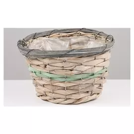 Кашпо плетёные, 21x21х12, светло-серый