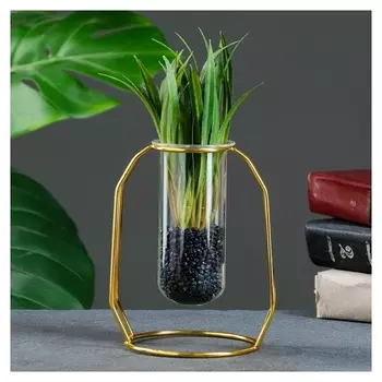 Кашпо стеклянное на подставке 17*15*5,5см