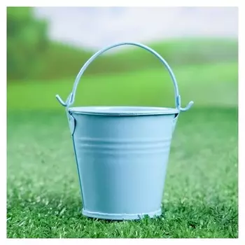 Кашпо "Ведерко" 6*6*6 см голубое