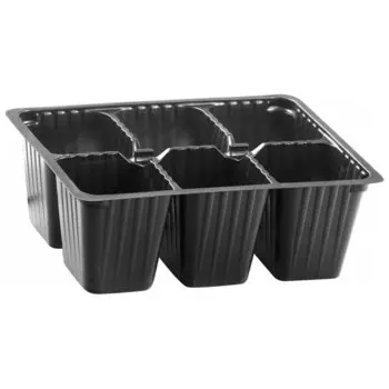 Кассета для рассады, 180 х 135 х 60 мм, 6 ячеек, полистирол, 5 шт
