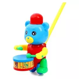 Каталка на палочке «Медведь-барабанщик»