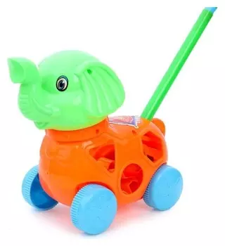 Каталка на палочке «Слоник», с сортером