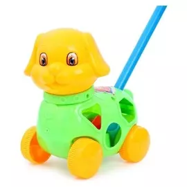 Каталка на палочке «Собачка», с сортером