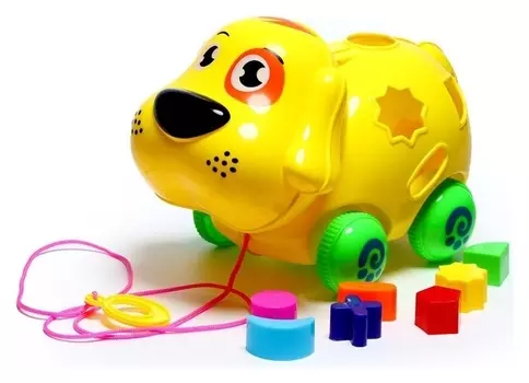 Каталка на верёвке «Пёсик», с сортером