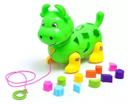 Каталка-сортер на верёвке «Коровка»