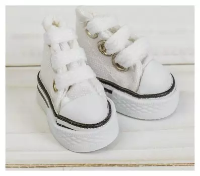 Кеды для кукол, длина подошвы 3,8 см, цвет белый