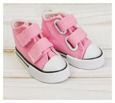 Кеды для кукол на липучках, длина подошвы 7 см, цвет розовый