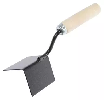 Кельма для внешних углов ON, 80х60х60 мм, деревянная усиленная ручка, окрашенная сталь