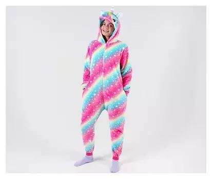 Кигуруми «Единорог», звёздочки на радуге, р. 44-46, рост 164-170 см