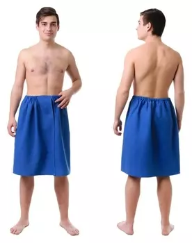 Килт для сауны муж (65х150), цв.василек, ваф.полотно 160г/м, хл100%