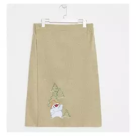Килт мужской 70х150, цвет олива, вышивка «Снеговик»