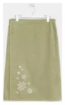 Килт мужской 70х150, цвет олива, вышивка «Снежинки»