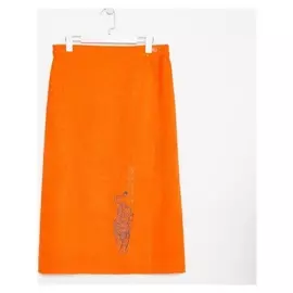 Килт женский 80х150+-2, цвет оранжевый, вышивка «Тигр»