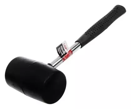 Киянка Lom, металлическая обрезиненная рукоятка, черная резина, 500 г