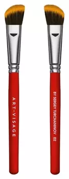 Кисть № 2 дуофибра плоская скошенная