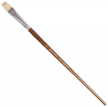 Кисть художественная профессиональная Brauberg ART Classic, щетина, плоская, № 16, длинная ручка, 200720