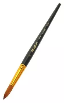 Кисть художественная Roubloff 1s15, синтетика, имитация колонка, круглая, № 10, короткая ручка