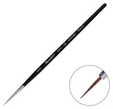 Кисть колонок круглая, Roubloff серия 1015 №00, ручка короткая, черная матовая/белая обойма