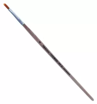 Кисть нейлон, плоская, № 4, ручка из дерева