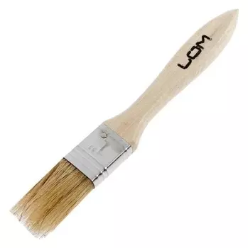 Кисть плоская Lom, натуральная щетина, деревянная ручка, 1", 25 мм
