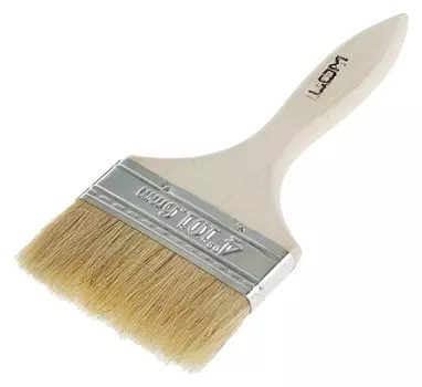 Кисть плоская Lom, натуральная щетина, деревянная ручка, 4", 100 мм