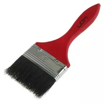 Кисть плоская Lom, смешанная щетина, деревянная ручка, 3", 75 мм