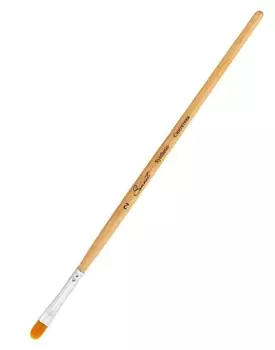 Кисть синтетика овальная ЗХК сонет № 2 (5 мм), короткая ручка с покрытием лака