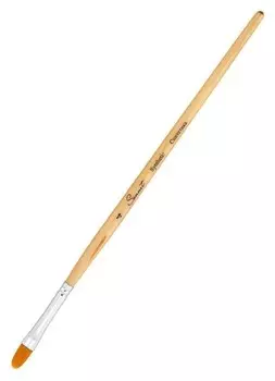 Кисть синтетика овальная ЗХК сонет № 4 (6.5 мм), короткая ручка с покрытием лака