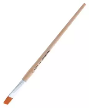 Кисть синтетика плоская, серия "Хобби" упругая №16, D-16 мм, L-20 мм (Удлинённая ручка)