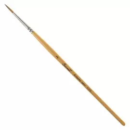 Кисть «Сонет» № 2, колонок, круглая, короткая ручка, D=2 мм, покрытая лаком