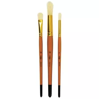 Кисти набор Щетина круглая № 7, 12, плоская №12