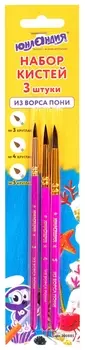 Кисти юнландия, набор 3 шт. (Пони, круглые № 3, 4, 5), блистер, 200885
