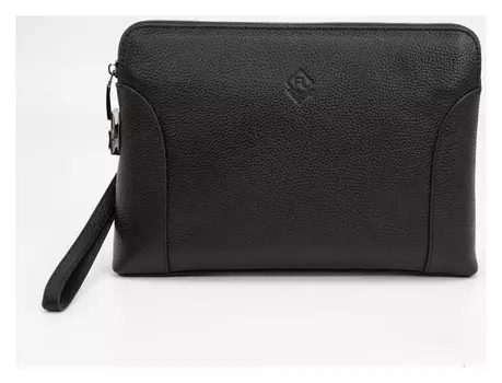 Клатч, отдел на молнии, наружный карман, с ручкой, цвет чёрный