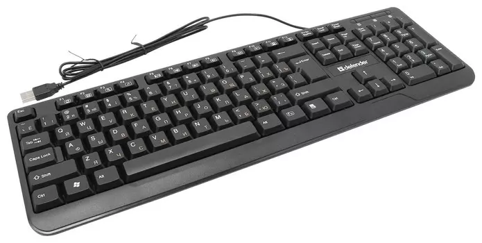 Клавиатура проводная Defender Officemate Hm-710 Ru, Usb, 104 клавиши + 12 дополнительных клавиш, мультимедийная, черная