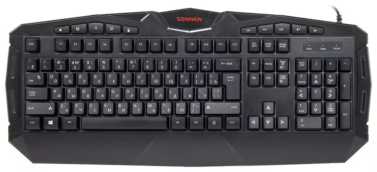 Клавиатура проводная игровая Sonnen Q9m, Usb, 104 клавиши + 10 мультимедийных, RGB подсветка, черная, 513511