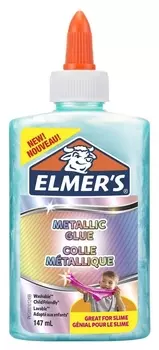 Клей для слаймов Elmers прозрачный металлик бирюзовый 147 мл, 2109493